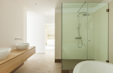 Interior of a new empty house, bathroom